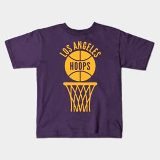 Retro Los Angeles Hoops Gold Logo Kids T-Shirt